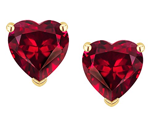 Rhodolite - 【中古】【未使用・未開封品】STAR K 14?Kイエローゴールドハートシェイプ6?mmイヤリングスタッド