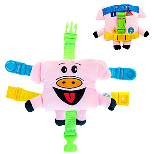 【中古】【未使用・未開封品】BUCKLE TOY Mini Biggy Pig - Toddler Early Learning Basic Life Skills Children's Plush Travel Activity by B...