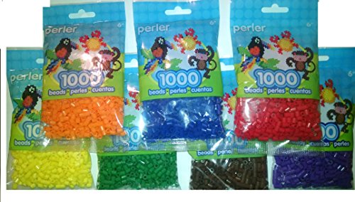 Perler ビーズバッグ 7つのベーシックカラーグループ(Dブルー D グリーン レッド オレンジ イエロー パープル ブラウン)