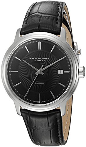 【中古】【未使用・未開封品】[レイモンド・ウィル] Raymond Weil 腕時計 Men's 'Maestro' Swiss Automatic Stainless Steel and Leather Casual Watch, Color:Black スイス製