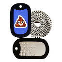 【中古】【未使用・未開封品】軍犬タグ???カスタムエンボスPoo Emoji???ブルー???軍犬タグセット???tag-z
