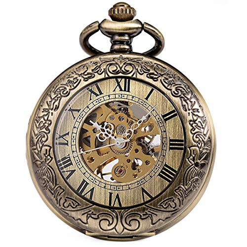 【中古】【未使用・未開封品】sibosun拡大鏡ポケットウォッチチェーン付きボックススケルトンローマNum..