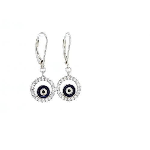 【中古】【未使用・未開封品】イービルアイイヤリング シルバーとキュービックジルコニア イービルアイ..