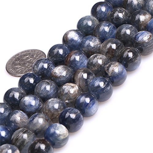 【中古】【未使用・未開封品】JOE FOREMAN 10mm カイヤナイトビーズ ジュエリー作成用 天然半貴石 ラウンドブルーストランド 15インチ