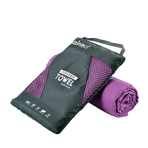 樂天商城 - 【中古】【未使用・未開封品】Rainleaf マイクロファイバータオル スポーツ＆旅行＆ビーチタオル、 速乾性 - 超吸収性 - 超コンパクト、 キャンプ、ジム、ビーチ、水泳、バッ