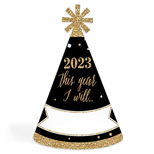 š̤ۡѡ̤ʡNew Year's Eve - Gold - Cone New Years Eve Resolution Pa...