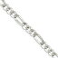 【中古】【未使用・未開封品】8.5?MMスターリングシルバーフラットフィガロチェーンブレスレット