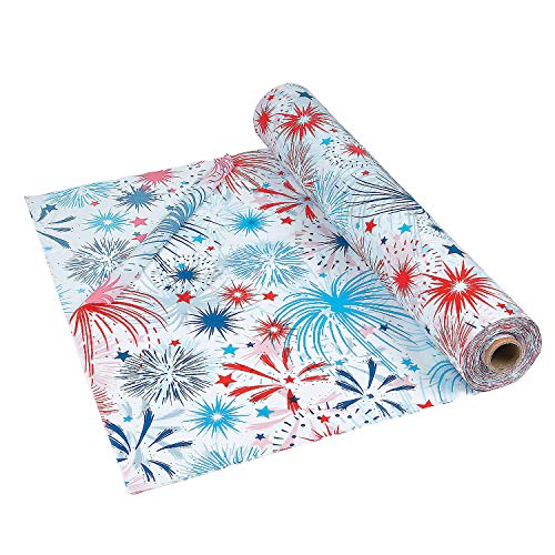 【中古】【未使用・未開封品】Patriotic Burst Tablecloth Roll 100cm x 30m
