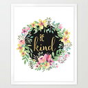 【中古】【未使用・未開封品】Eleville 8X10 Be kind 本物の金箔と花 水彩アートプリント (フレームなし) キッズ ウォールアート 保育園 ア...