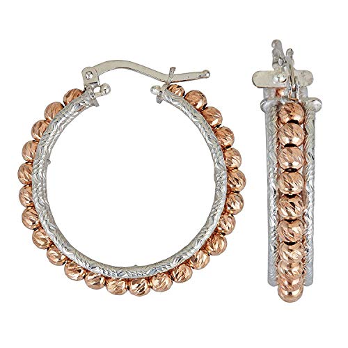 【中古】【未使用・未開封品】スターリングシルバーダイヤモンドカットビーズフープ