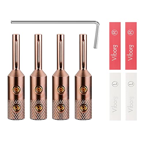 【中古】【未使用・未開封品】Viborg VB401 スピーカーバナナプラグ 純銅 スクリューロック 4mm スピー..