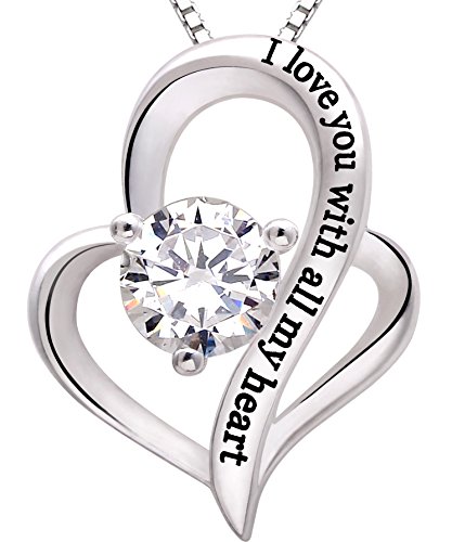 楽天AJIMURA-SHOP【中古】【未使用・未開封品】ALOV Jewelry スターリングシルバー I Love You with All My Heart Love Heart キュービックジルコニア ネックレス
