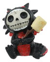 【中古】【未使用・未開封品】Ebros Furry Bones ブラックスコーチ マシュマロ付き 高さ2.5インチ ふわふわの骨 ドラゴン スケルトン モンスター 収集価値あり