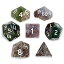 š̤ۡѡ̤ʡ(Indian Agate) - Set of 7 Handmade Stone 16mm Polyhedral Dice with Velvet Pouch by Wiz Dice - Choose From 12 Different Stones