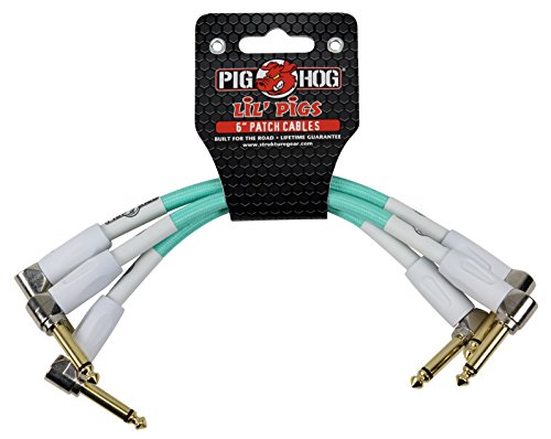 yÁzygpEJizPig Hog Instrument Cables Lil Pigs 6 in. Patch Cables Sea Foam Green by PigHog