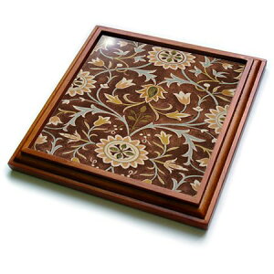 【中古】【未使用・未開封品】3dローズFlorene Arts and Craftウィリアム・モリスデザイン???イメージのウィリアム・モリス小さな花ブラウンオリーブとゴールド???五徳