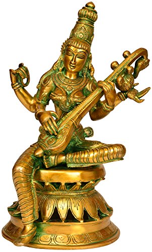 【中古】【未使用・未開封品】エキゾチック インディア 女神サラスヴァティ ヴェーナで遊んでいる女神