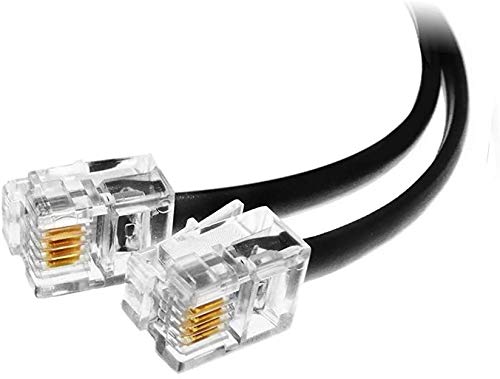 【中古】【未使用・未開封品】(2パック) 3.5フィート ブラック 電話ケーブル RJ11 オス-オス 42インチ 電話ラインコード