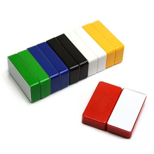 【中古】【未使用・未開封品】12 Count Multi-Colour Magnetic Whiteboard Magnets - Can Hold up to 37 Pages on Steel Cabinet - Domino Size Good for Magnetic Message Bo