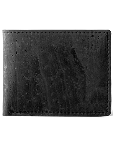 M - 【中古】【未使用・未開封品】Corkor コルク財布 メンズ ビーガン クルエルティフリー ノンレザー カード現金用 二つ折り, ブラック, S, 二つ折り財布