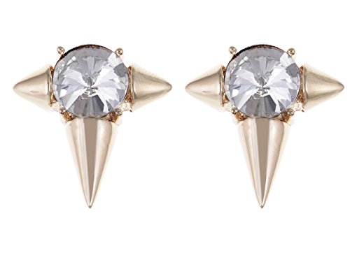 【中古】【未使用・未開封品】アリランSleek Golden Silvery Blue Esque Tone TriスパイクマジックForceラインストーンイヤリング