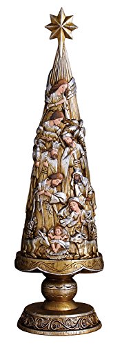 【中古】【未使用・未開封品】Creative Brands アバロンギャラリー メタリック キリスト降誕 クリスマスツリーの置物 21インチ