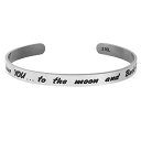 【中古】【未使用・未開封品】316lステンレススチールI Love You To The Moon And Back Adjustable Cuffブレスレット...