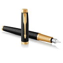 【中古】【未使用・未開封品】(Gift Box, Medium Nib, Premium Black Golden Trim) - PARKER IM Fountain Pen, Premium Black, Medium Nib with Blue Ink Refill (1931653)