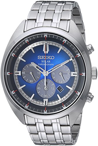 【中古】【未使用・未開封品】Seiko SSC567 Recraft Solar Silver Stainless Steel Blue Dial Men s Chronograph Watch