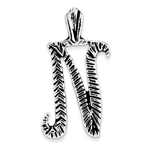 【中古】【未使用・未開封品】スターリングシルバーアンティーク& Textured文字Nチェーンスライド