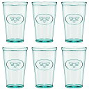 【中古】【未使用・未開封品】Amici Home, A7AJ714S6R, Bee Relief Hiball Drinking Glass, Recycled Glassware, Made in Italy, Dishwasher Safe, Set of 6, 470mls