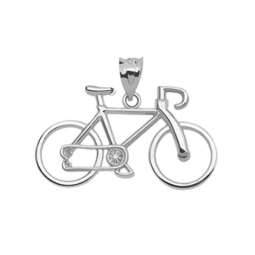 國語 - 【中古】【未使用・未開封品】自転車 スポーツ チャーム バイク ペンダント ネックレス 925スターリングシルバー, シルバー/スターリングシルバー。,