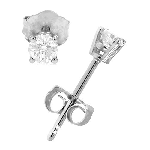 White Gold - 【中古】【未使用・未開封品】Vir Jewels 1/5 cttw ダイヤモンドスタッドピアス 14K ホワイトゴールド ラウンド 4プロング プッシュバック付き, ホワイトゴールド。 ダイヤモ