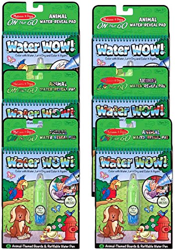 【中古】【未使用 未開封品】Melissa Doug On The Go Water Wow アクティビティブック 6パック 動物バンドルおもちゃ