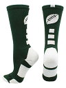 【中古】【未使用・未開封品】(Large, Dark Green/White) - MadSportsStuff Football Logo Athletic Crew Socks (Multiple Colours)