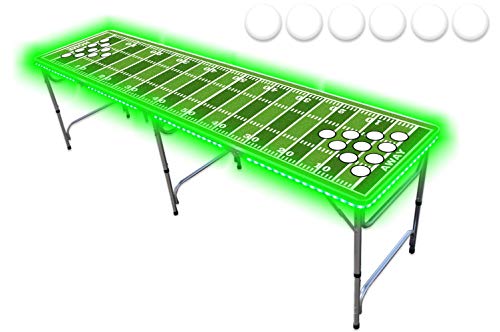 【中古】【未使用 未開封品】PartyPongTables.com 8フィートビアポンテーブル オプションのカップ用の穴とLED変光ライト - テーブルデザイン11種類 (カスタマイズ可)