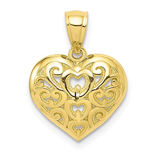 【中古】【未使用・未開封品】Jewels By Lux 10K イエローゴールド ダイヤモンドカット ハートチャーム