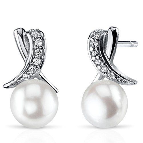 【中古】【未使用・未開封品】リボンデザイン6.5?MM淡水養殖パールイヤリングスターリングシルバー(4)