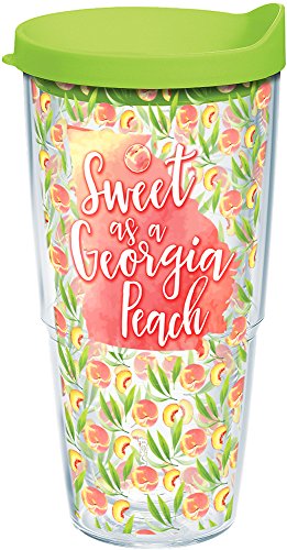 【中古】【未使用・未開封品】Tervis Sweet as a Georgia Peach 米国製 二重壁断熱タンブラー 24オンス クリア