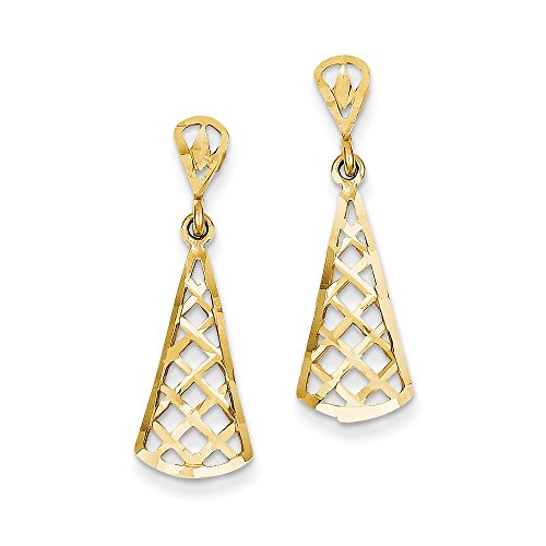 【中古】【未使用・未開封品】14?Kダイヤモンドカット反転ファンダングルPost Earring