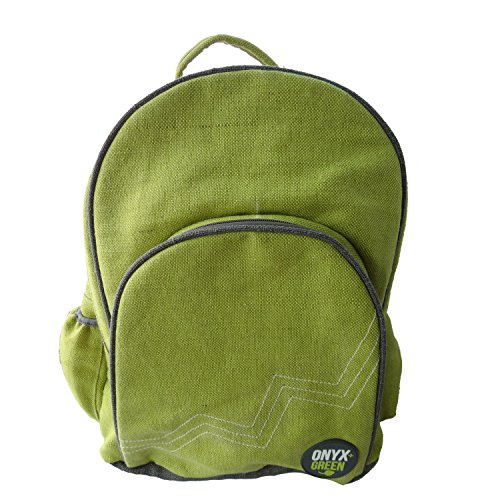 yÁzygpEJizOnyx + Green Backpack with Pockets, Jute and Cotton Blend, Green