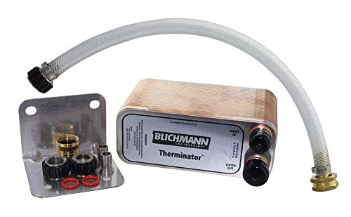 Blichmann Therminator, Beer Wort Chiller, Stainless Steel, 1.3cm Male NPT Fittings, 1.9cm male garden hose threads, Includes Back Flush