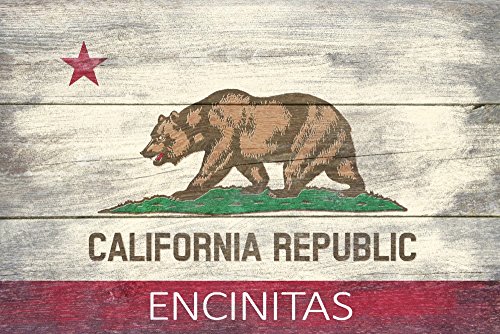 【中古】【未使用・未開封品】Encinitas、カリフォルニア???素朴なCalifornia State Flag 36 x 54 Giclee Print LANT-76369-36x54