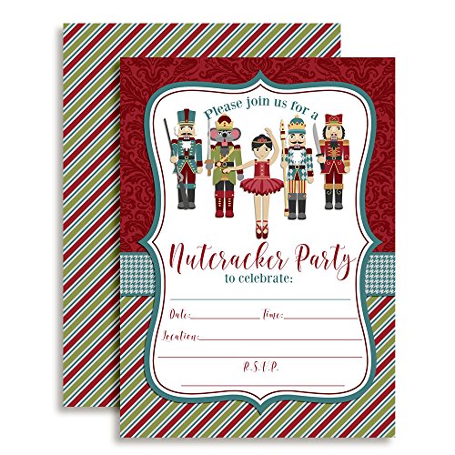 Nutcracker Birthday Party Fill In Invitations