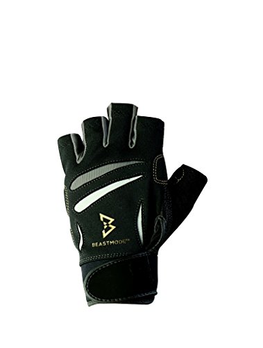 (Medium) - The Official Glove of Marshawn Lynch - Bionic Gloves Beast Mode Men's Fingerless Fitness/Lifting Gloves w/ Natural Fit Techn