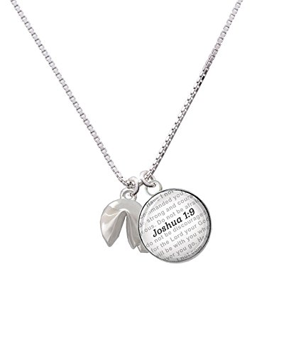 【中古】【未使用・未開封品】Silvertone 3?- D Fortune Cookie???Bible verse Joshua 1?: 9ガラスドームNecklace , 18?" + 2?"