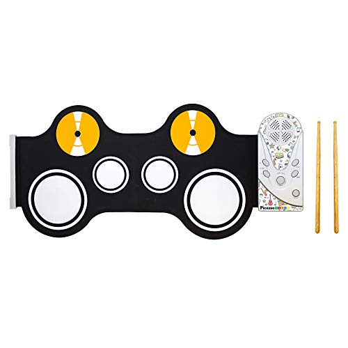 PicassoTiles PT50 Flexible Roll-Up Educational Electronic Digital Music Drum Kit w/Recording Feature, 7 Different Drum Styles, 9 Differ