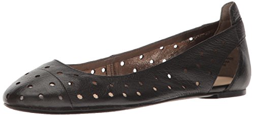 【中古】【未使用・未開封品】Nine West Women's Marie Leather Ballet Flat, Black/Pewter, 5 M US