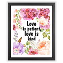 【中古】【未使用・未開封品】Eleville 8×10 フレームなし Love is patient love is kind フローラル水彩アートプリント 聖書の引用 言葉 キッズ ウォールアート 新築祝い 装