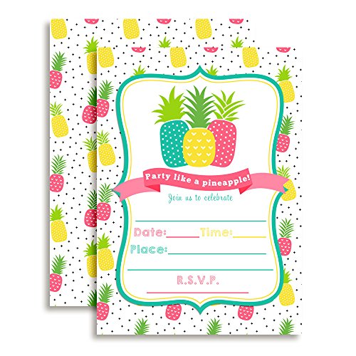 š̤ۡѡ̤ʡParty Like a Pineapple Birthday Party Invitations, Ten 1...